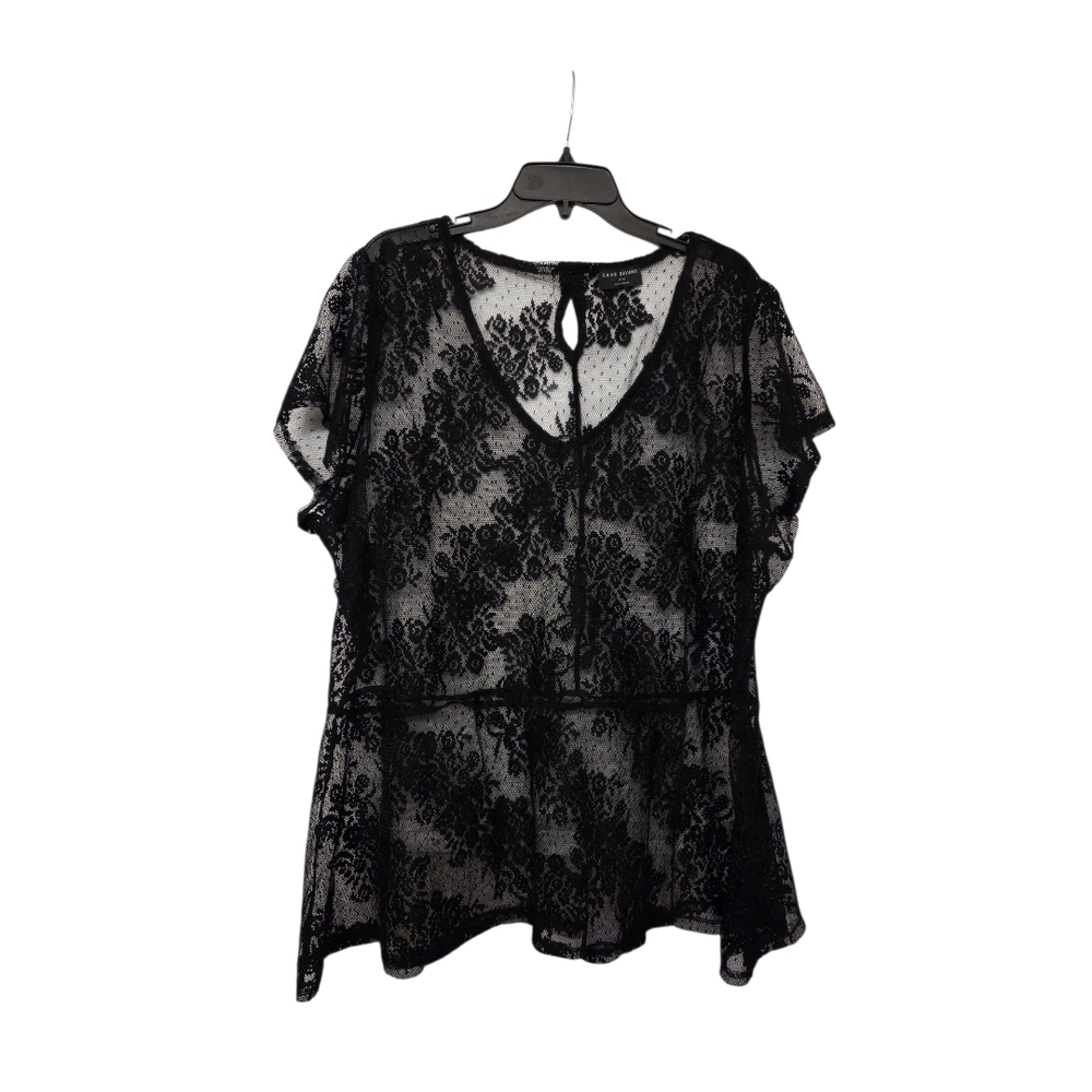 Black Lace V-neck Blouse